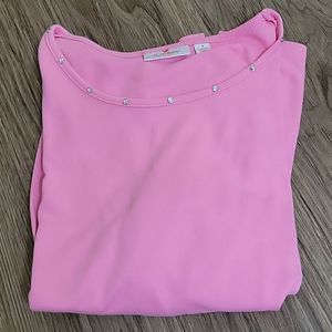 Quaker Factory Split Sleeve T Shirt - Pink